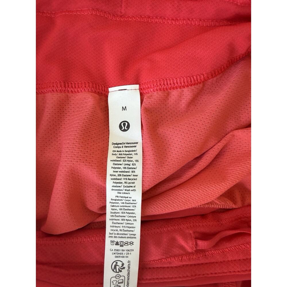 Lululemon Fast and Free High Rise Split 3” Shorts Women’s Medium Red - Picture 3 of 7